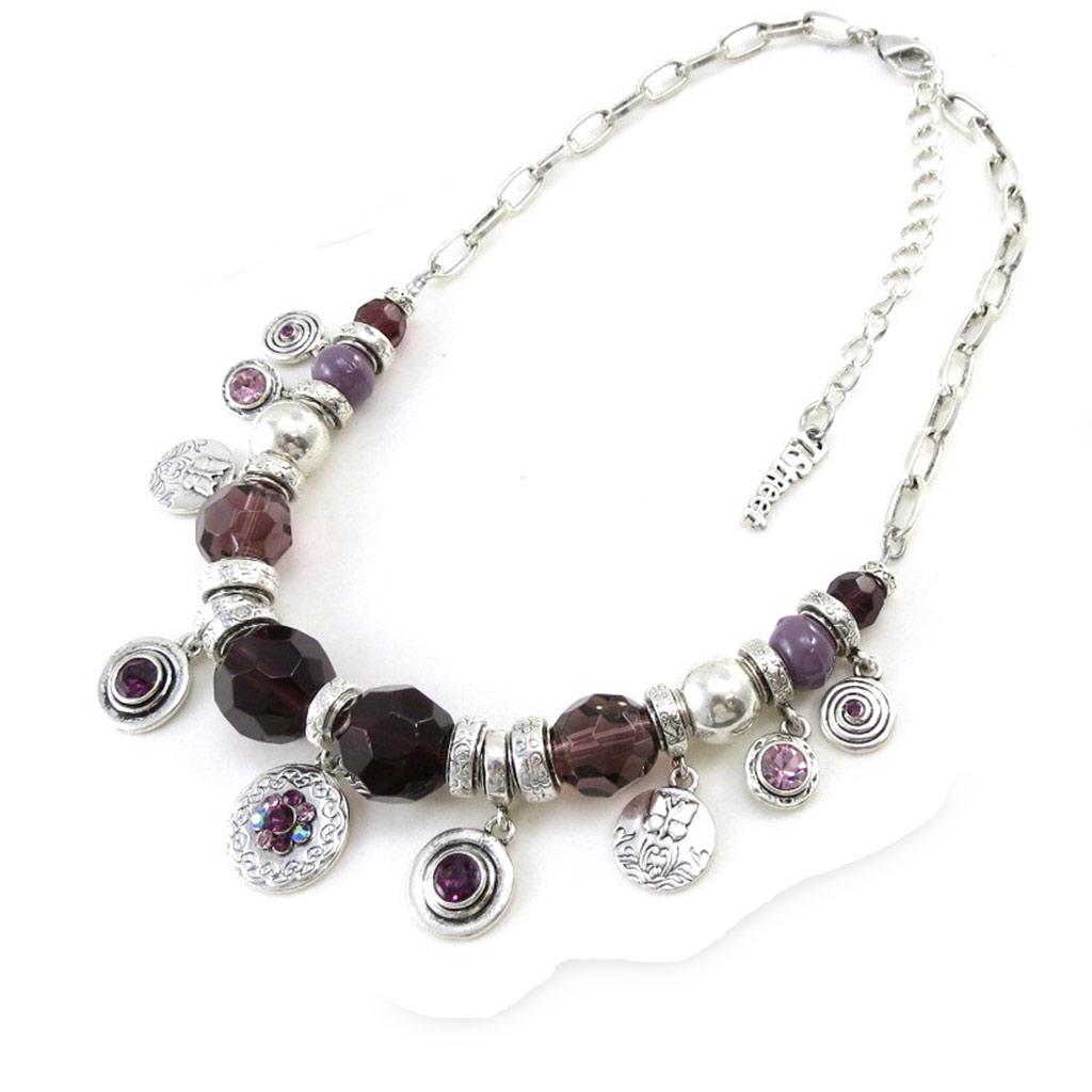 Les Trésors De Lily [C5353] - Collier Créateur 'Belle des Champs' Violet