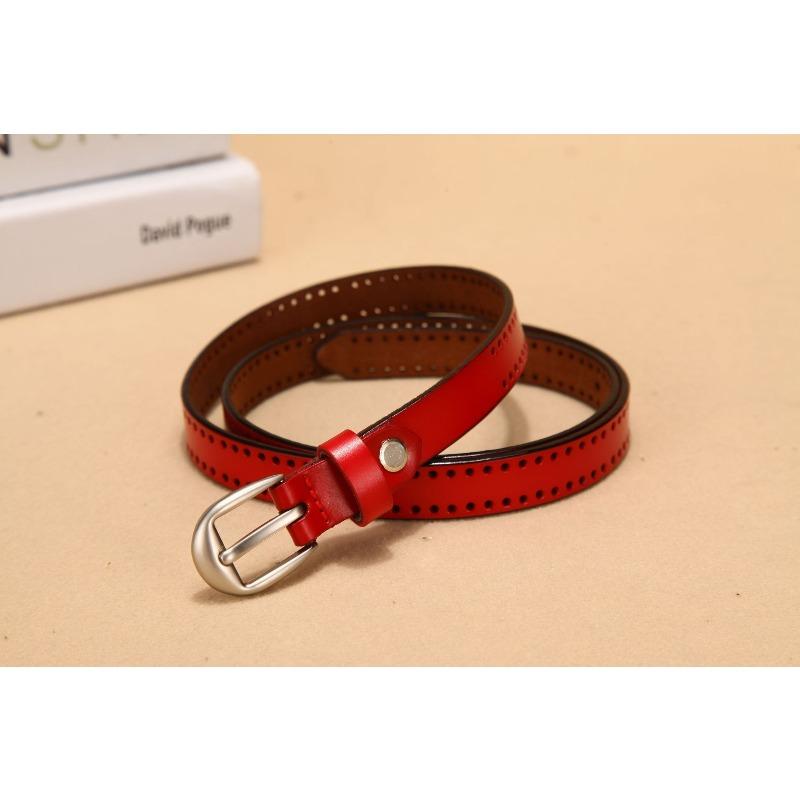 New women s hollow-out leather belt - stylish minimalist genuine leather waistband 105cm