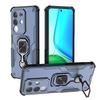 KEYSION Shockproof Armor Case for VIVO Y29 4G Soft Silicone+PC Upright Metal Live Ring Stand Phone Back Cover for VIVO Y29