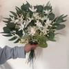 Mixed Artificial Flowers Bouquet with Eucalyptus Leaves And Silver Willow Cuttings for Wedding Floral DIY Home Decor