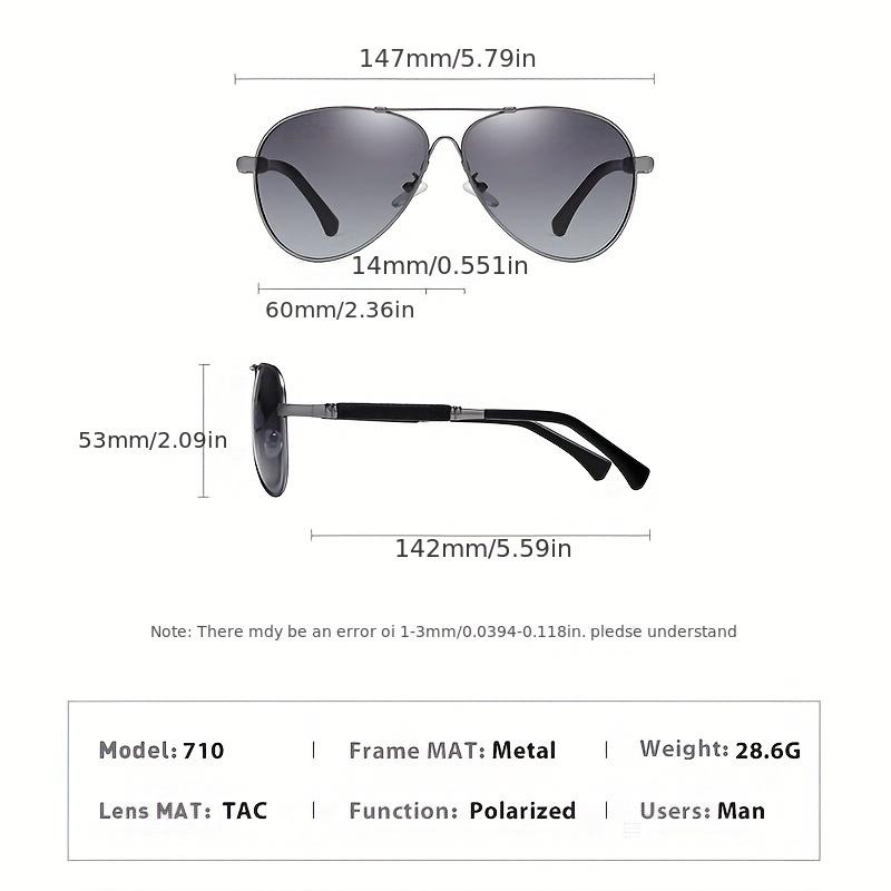 Modische Sonnenbrille mit Metallrahmen, polarisiert, für Herren und Damen, Outdoor-Zubehör, Fahrerbrille, UV400, blendfreie Sonnenbrille