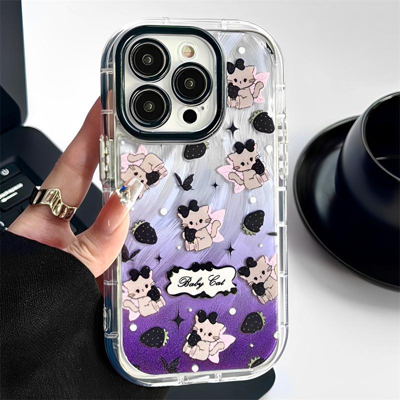 Smudged Feather Polka Dot Cat Suitable for Iphone16pro Apple 15 Mobile Phone Case 11 Cute 12pro Niche 13