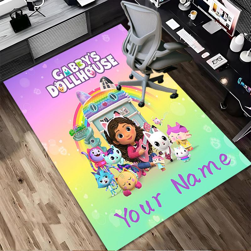 Custom Name Kitty Party Living Room Non-Slip Area Rug Soft Carpet for Bedroom Kids Playroom Sofa Office Home Decor Doormat