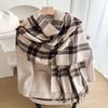 New Scarf Female Autumn and Winter Couple Classic Versatile Student Thickened Long Thermal Plaid Shawl Dual-purpose