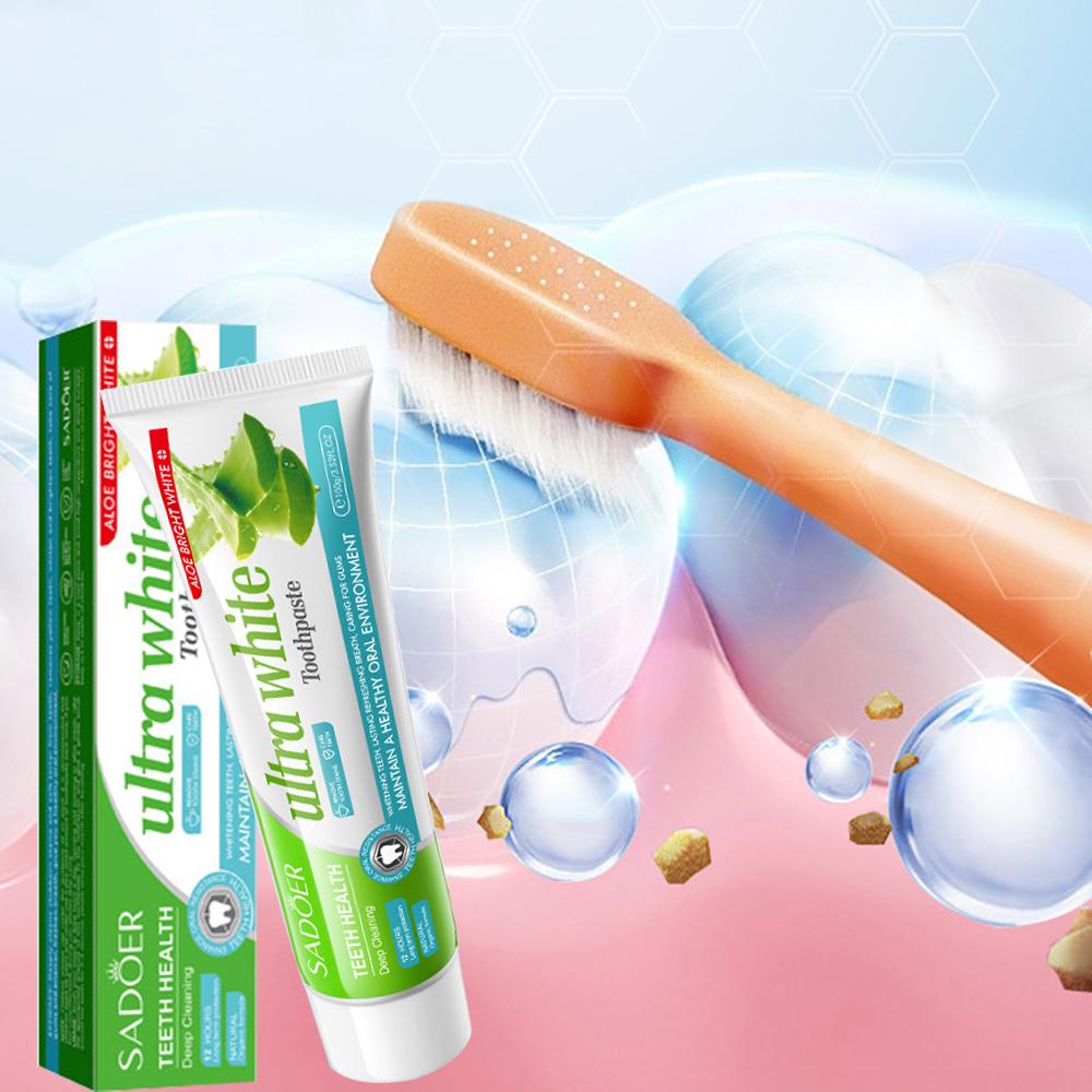 1 st SADOER Aloe Vera Tandkräm, Djuprengörande Tandrester, Frisk Andedräkt Tandtvätt Tandkräm 100g