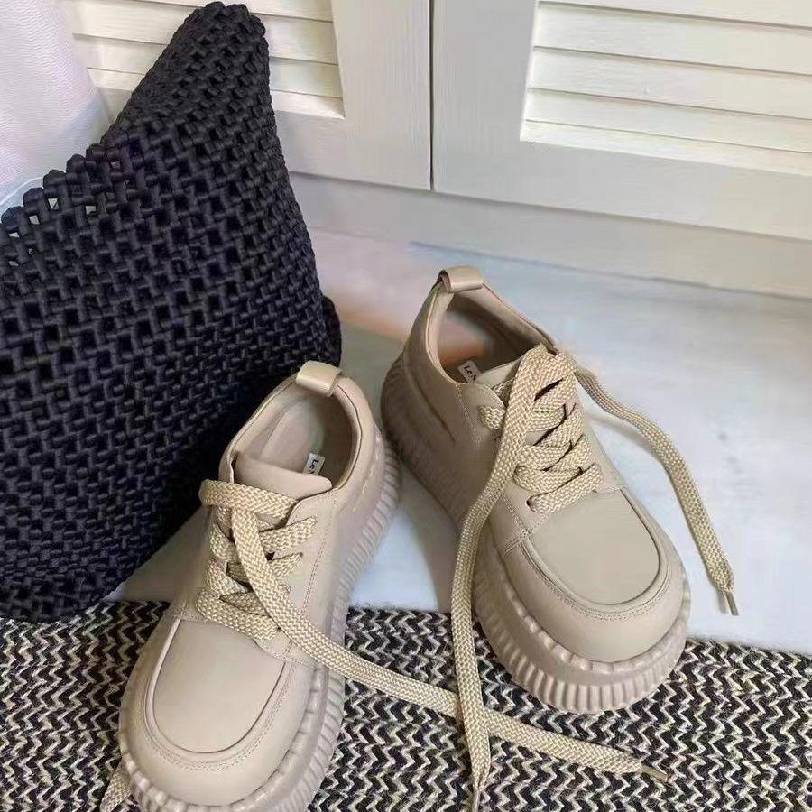 Niche Versatile Nude Tall Dad Shoes Thin Dopamine Foreign Gas Muffin Bottom Biscuit Shoes 2025 Spring and Autumn Models
