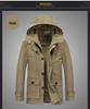 Men's Cross-Border Casual Fleece-Lined Cotton Jacket - Warm Mid-Length Trench for Autumn/Winter