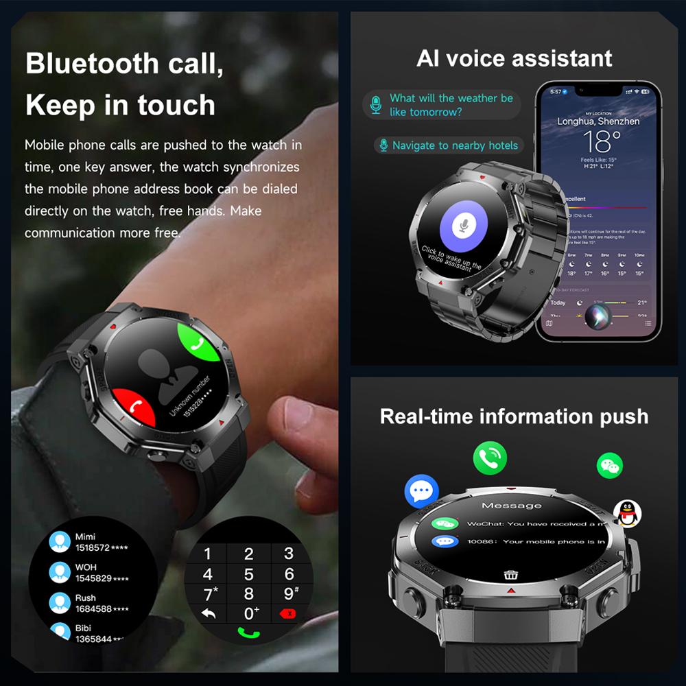 Новий спортивний смарт-годинник з GPS для чоловіків PK Amazfit T-Rex 3 Bluetooth-дзвінок Смарт-годинник Компас Зовнішній Фітнес Монітор здоров'я Браслет