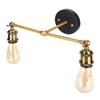 Vintage E26 Lamp Holder Wall Light AC110-120V Bronze Finish Wall Fixture Double Heads Iron Material Wall Lamp Stair Entry