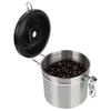 Storage Canister Coffee Container with Co2 Valve For Coffee Beans Stainless Steel Premium Airtight Lid Preserves Freshness