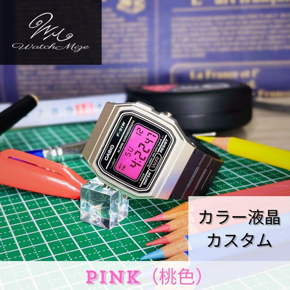CASIO LCD base Pink LCD model Custom watch Color Custom F-91WM-7AJH (base)