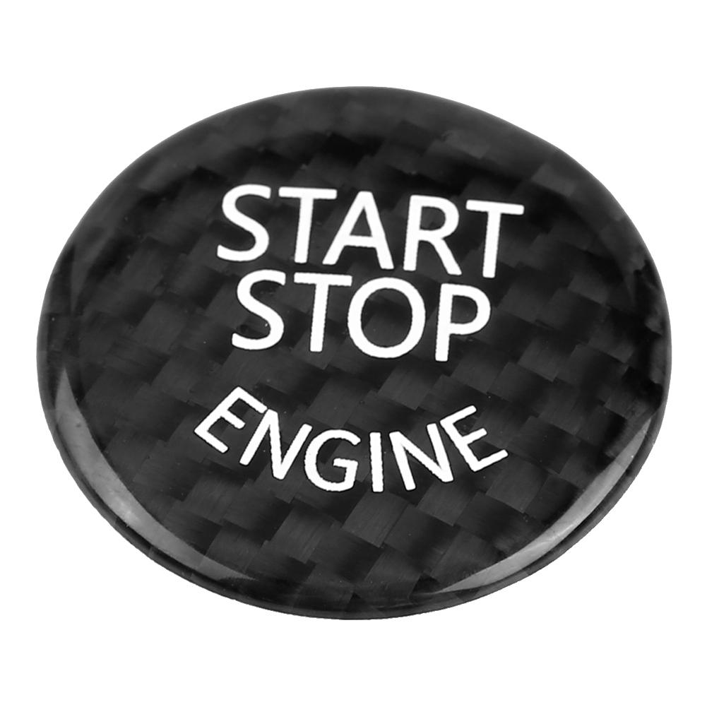Black Carbon Fiber Car Engine Start Stop Button Switch Cover For BMW 1 7 Series X1 X3 X6