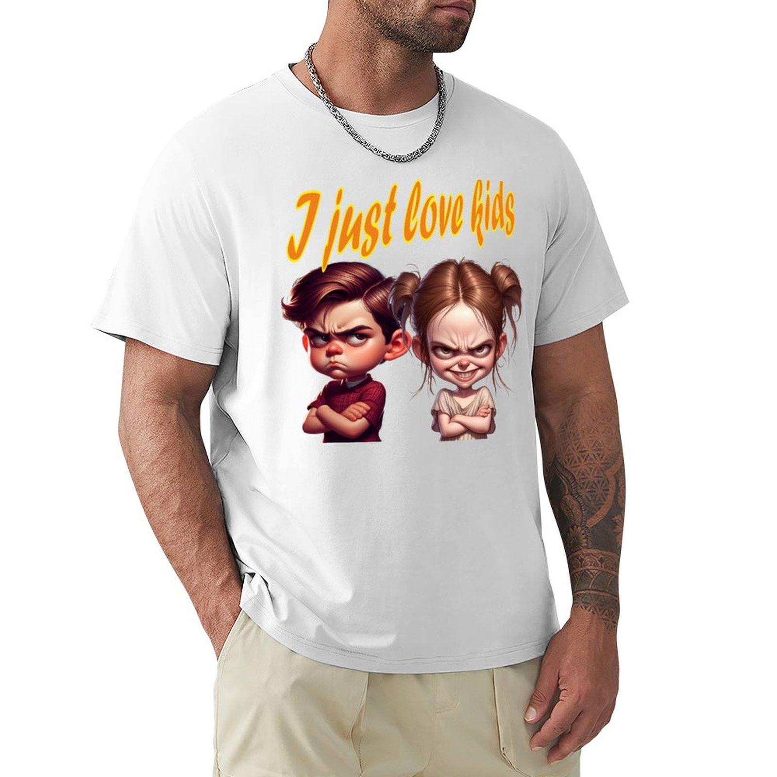 I Just Love Kids Cute Funny Idea For Happy Parents Tshirt Creative Graphic Tee Shirt S