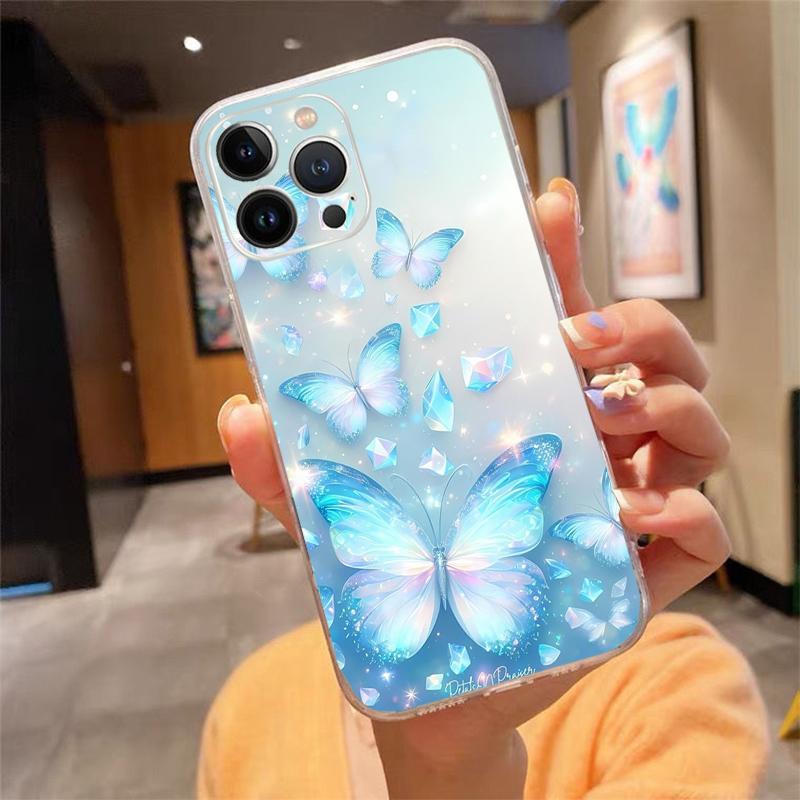 Butterfly Phone Case For iPhone 17 Pro Max Air 17 16 15 14 13 Pro Max 15 16 Pro 15Plus