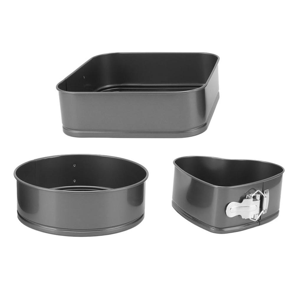 3pcs Removable Bottom Cake Pan Set Carbon Steel Cheesecake Pan Set Baking Tool  Bakery Catering