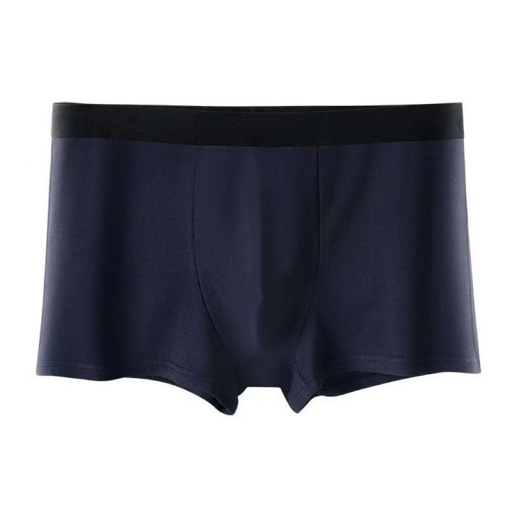 Customized Antibacterial Men's Loose Fit Mid-Rise Seamless Boxer Briefs, Plus Size, Solid Color