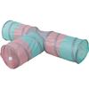 Cat Tunnel - Kerbl - Triangle - Turquoise/pink/grey - 80 × 50 × Ø 25 Cm