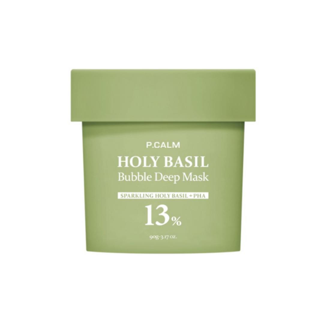 P.CALM Пузырьковая глубоко очищающая маска «Священный базилик» 90 г / Искрящаяся «Священный базилик» + PHA 13% 90g x 1