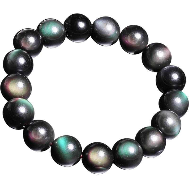 Shiyue Natural Rainbow Eye Obsidian Bracelet Gift Box with Certificate