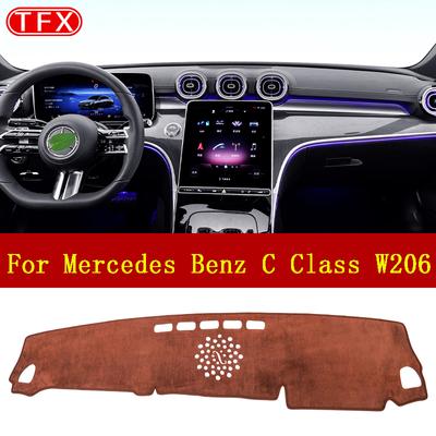 Flanell Auto Dashboard Abdeckung Pad Für Mercedes Benz C Klasse W206 220d C43 2022 2023 2024 Anti-Slip Matte sonnenschutz Dashmat