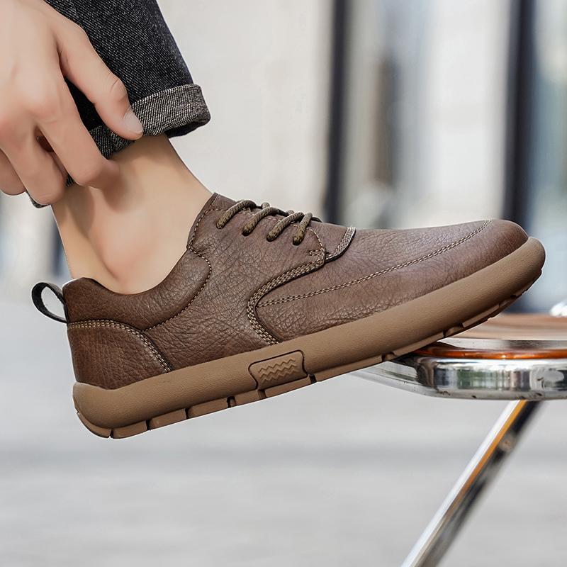 Herren Übergröße Retro Britischer Stil PU Lederschuhe Knöchel Bequem Fußgefühl Freizeitschuh Abriebfeste Laufsohle Laufschuhe