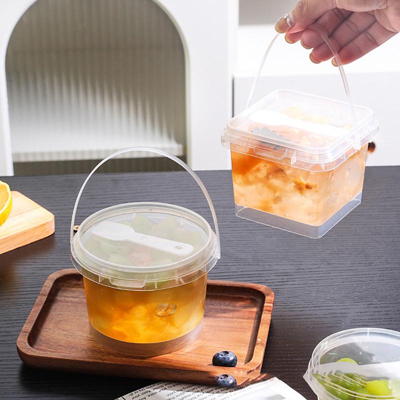 10Pcs Dessert Cup With Spoon With Lid Transparent Cups For Dessert Ice Cream Pudding Yogurt Cups Mousse Cake Box Container