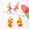 Statement Drop Earrings with Round Bead Look Top, Colorful Lightweight Jewelry for Vacation Styling and Party Looks