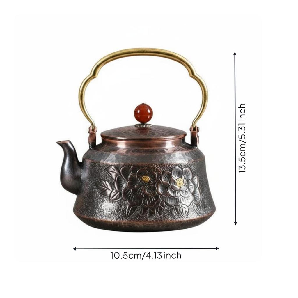 Hammered Copper Teapot Heat Conductive Retro Additional Thick Solid Tea Pot