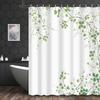 Fresh Green Plant Pattern Waterproof Shower Curtain Bathroom Decoration Partition Shower Curtain Suitable For Toilet