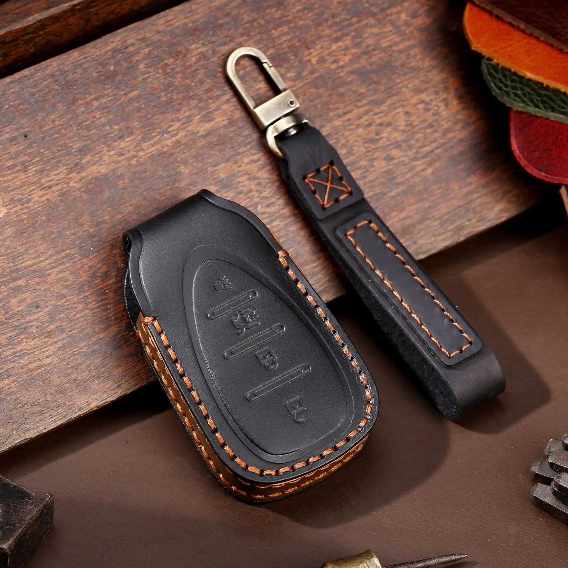 

Leather Car Key Case Cover Fob Protector Shell for Chevrolet Chevy Cruze Cavalier Malibu Xl Equinox Sail JM Trax Keychain Holder