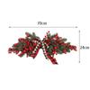 New 70cm Christmas Wreaths Artificial Red Berries Door Swag Hanging Plaid BowKnot Xmas Garlands Door Ornaments