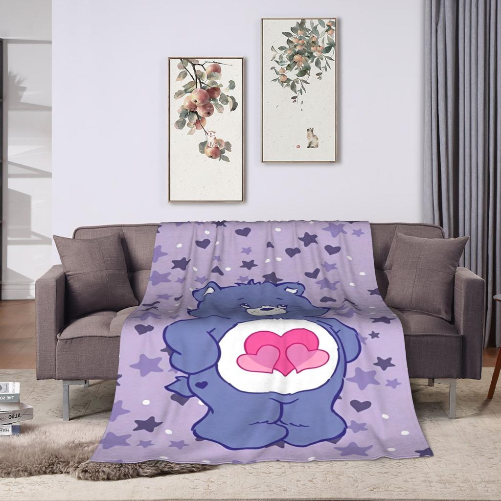 Cartoon Care Bears Blanket Animal Travel Flannel Bedding Throws For Bedroom Warm Soft Custom DIY Quality Bedspread Gift