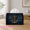 1pc 2D Flat Printed 17.78X10.92X12.95cm Tissue Box Golden Anchor On Dark Wood Suitable for Tissues/Roll Paper/Napkins CJH528S112