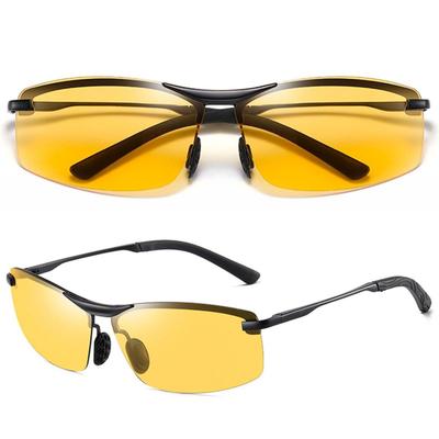 GLOFIN Polarized Photochromic Sports Sunglasses for and Leisure with UV Protection Men's Fishing, Golf, Driving, Running, (Yellow/Black)