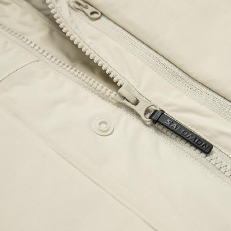 Salomon Outlife FW24 Outdoor Series WP Down Hooded Water-Resistant Windproof Warm Jacket Unisex Jackets Earth-Gray C23738