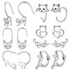 Cross-Border Cute Pet Cute Kitten Stud Earrings Female Animal S925 Sterling Silver Earrings