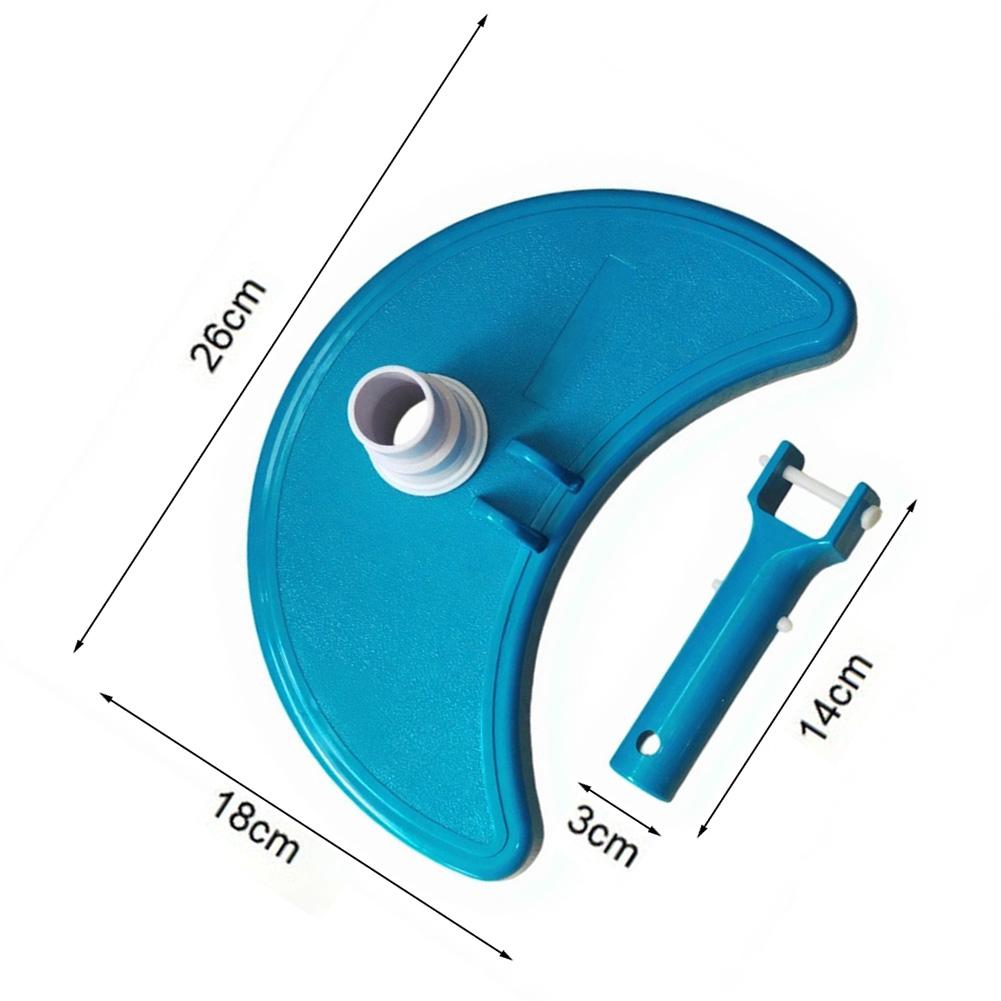 HalfMoon Pool Vacuum Head for Efficient Debris Removal Lightweight Design Compatible with Standard 124 and 15 Inch Hoses