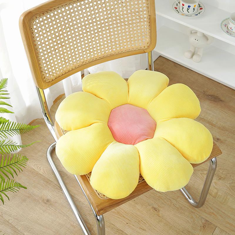 Cuscino imbottito con fiori a sei petali Decorazione per la camera da ragazza Cuscino girasole Cuscino per bovindo Fiore rosa Impostazione per cuscino da seduta per camera da letto dei bambini