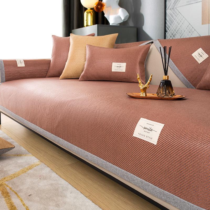 Ice Silk Sofa Cushion Summer Summer Mat Cool Pad Non-Slip Sofa Cover Summer Rattan Mat Ice Cushions Seat Cushions Cover Cloth