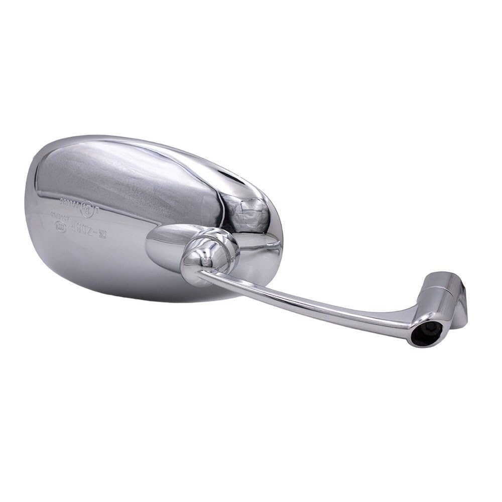Kanoan Oval Baren Mirrors for Universal 8mm and 10mm Side Mirrors for Left and Right Silver Aftermarket Parts for and Customization Motorcycles,