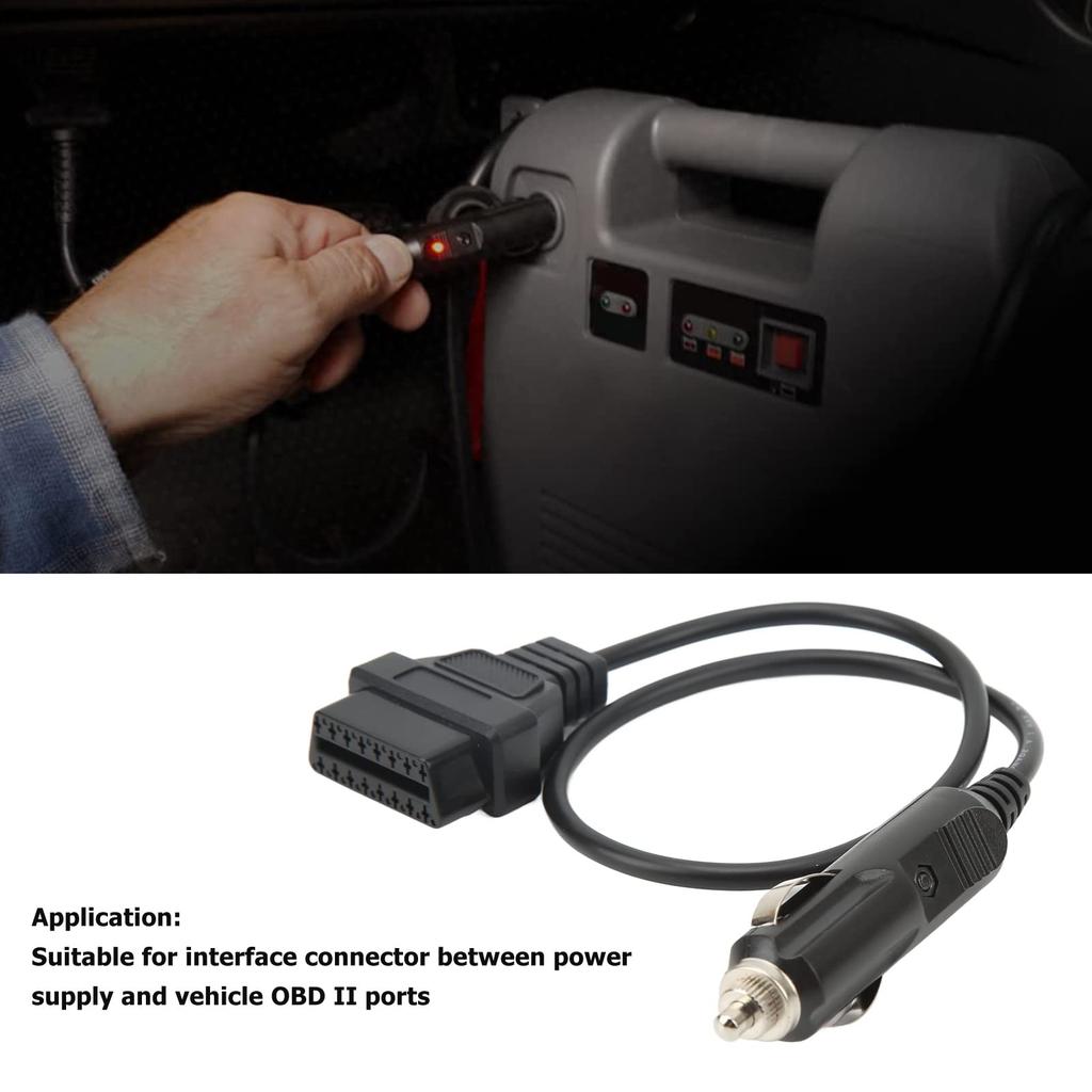 OBD2 Male To Cigarette Lighter Cable Emergency Power Memory Saver Diagnostic Adapter Cable