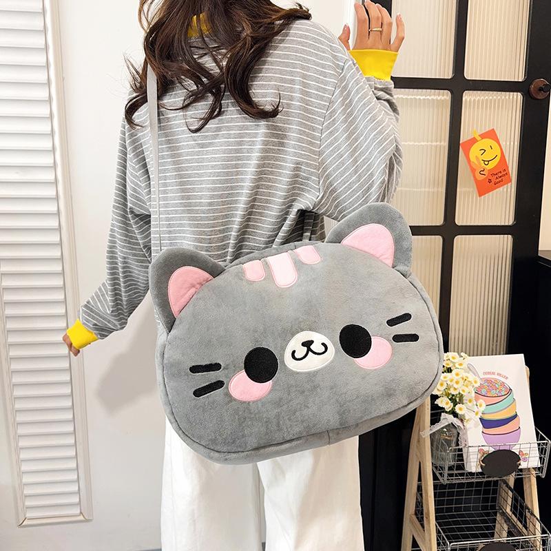 Women Cute Cartoon Cat Shoulder Bag Girl Large-capacity Handbag