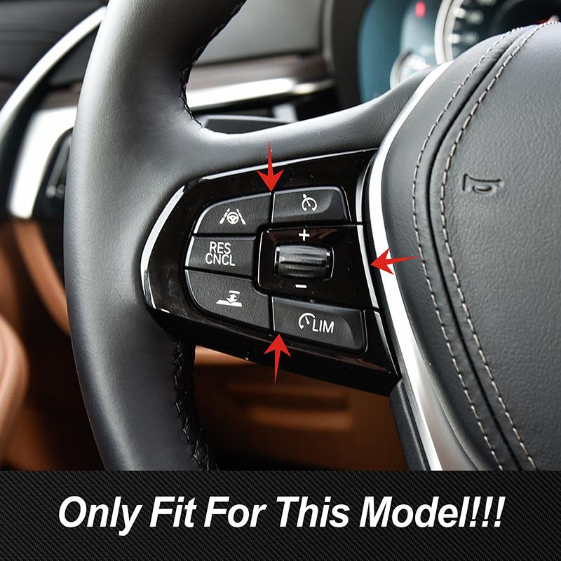 Car Styling Steering Wheel Buttons Sequ Decoration Cover Trim For BMW 5 Series G30 G38 2018- Interior Accessories