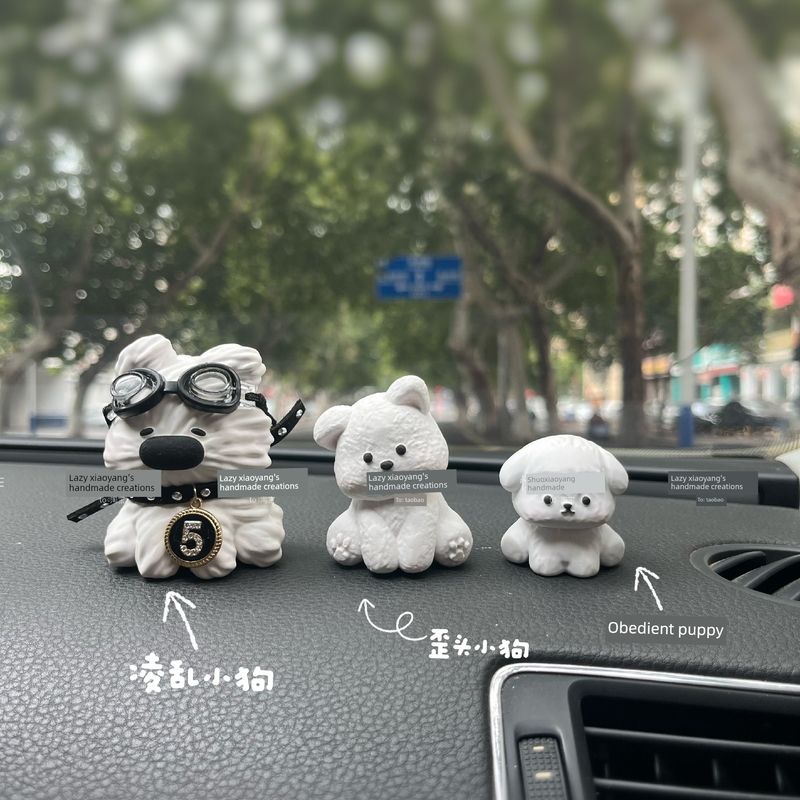 Car Air Conditioner Vent Fragrance Perfume Decoration Clip for Girls, New Car Gift, Cute Little Dog Aroma Diffuser Stone