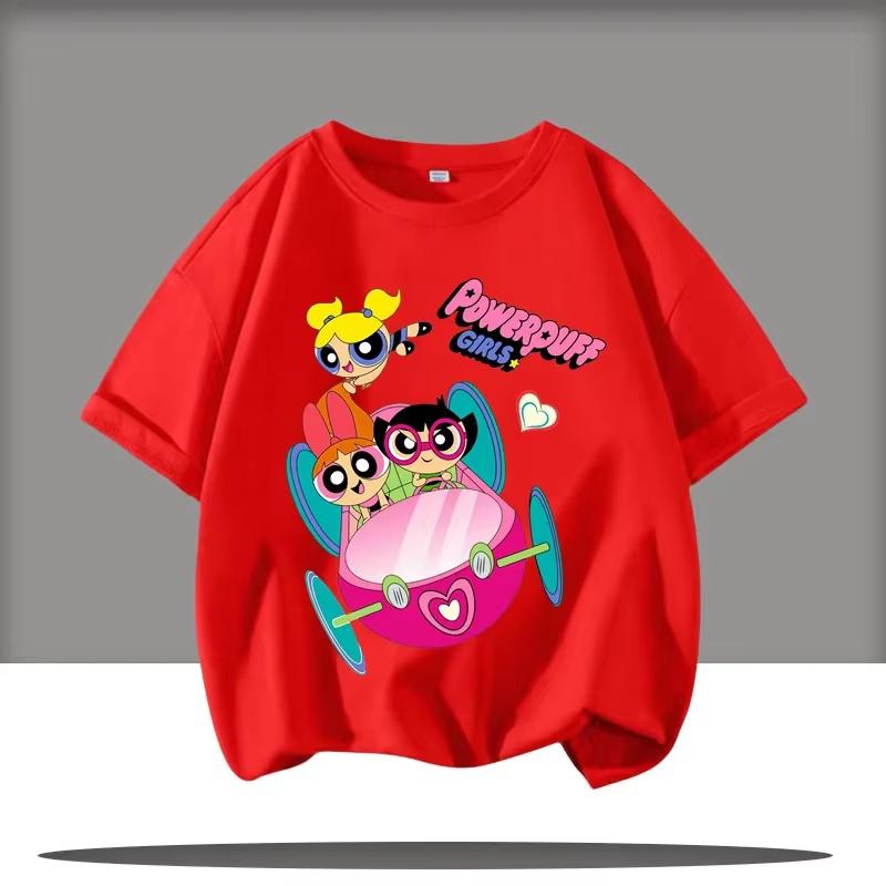Zomer Casual Vliegend Meisje Detective Cartoon Print Jongens Sportshirt Meisjestop T-shirt Kinderen Ronde Hals Korte Mouwen 160