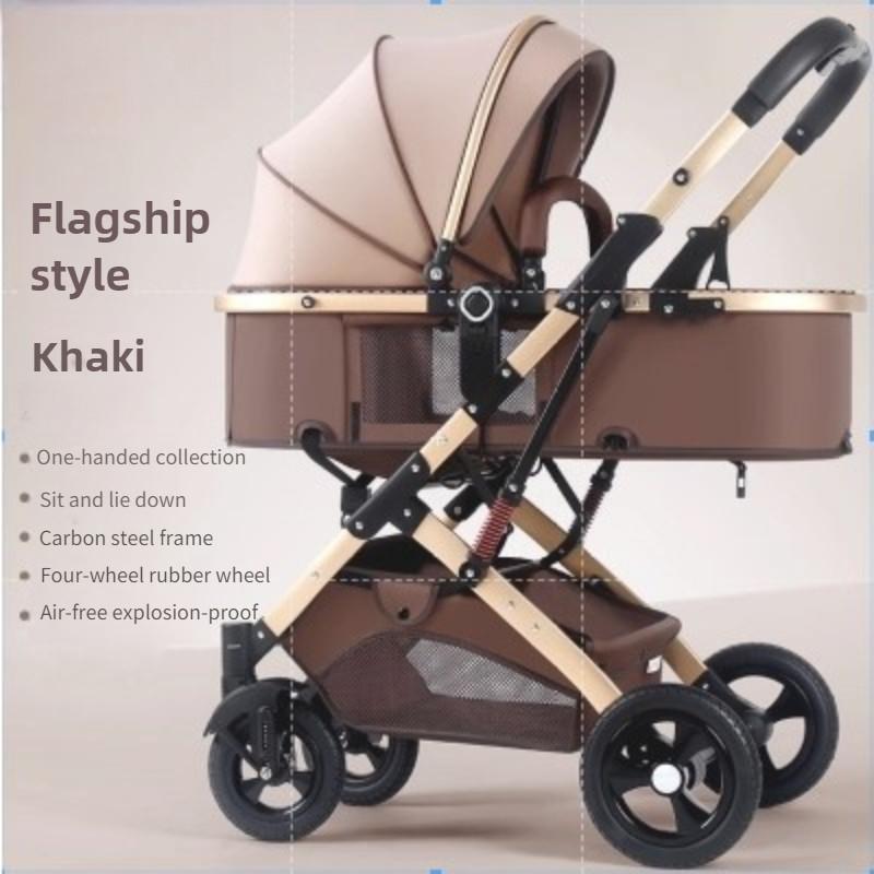 Passeggino Pieghevole Multifunzionale Leggero per Uscite, Passeggino ad Alto Paesaggio, Assorbimento degli Urti, Carrozzina Bidirezionale per Neonato