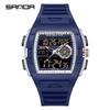 Sanda Trendy Multifunctional Sports Watch with Countdown, Snooze & Luminous Waterproof Features for Students - Model 3397