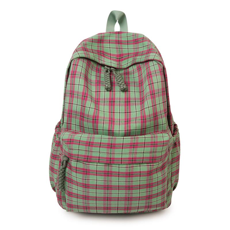 Plaid Student Schoolbag Women's Lightweight Large Capacity Backpack