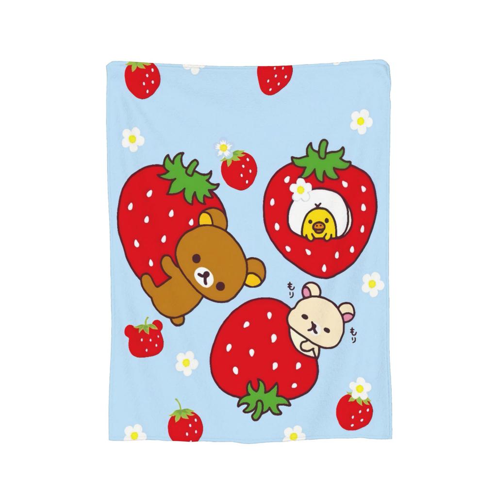 Cartoon Rilakkuma Blanket Velvet All Season Breathable Lightweight Throw Blankets for Bedding Car Rug Piece