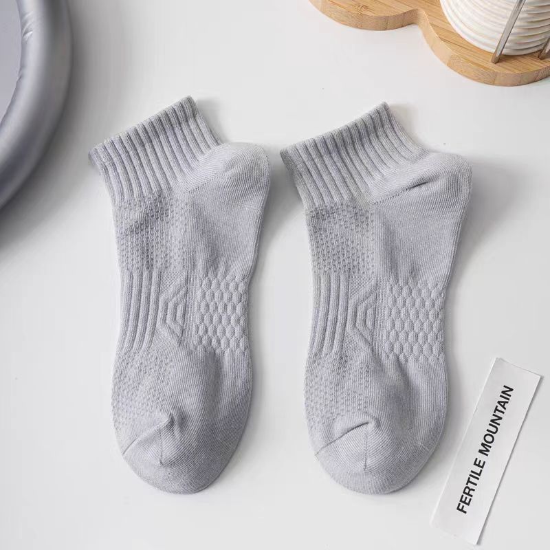 

Мужские весенне-летние спортивные дышащие антибактериальные носки с массажной подошвой чистого цвета, не вызывающие запаха 1 pair серый